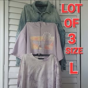 Lot of 3 Men Clothes Size L,Jacket Hoodie,Shirt,this will Boost your Style!